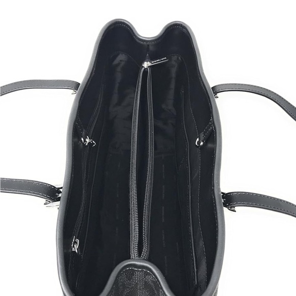 Michael Kors Jet Set PVC/Genuine Leather East/West Travel TOTE (Black) - Picture 4 of 14